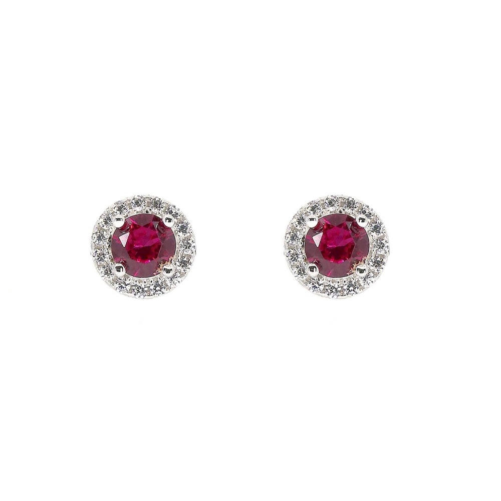 New! Anna Zuckerman 2ctw. Simulated Ruby Stud Earrings